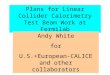 Plans for Linear Collider Calorimetry Test Beam Work at Fermilab Andy White for U.S.+European-CALICE and other collaborators