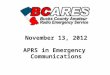 November 13, 2012 APRS in Emergency Communications