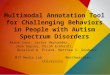 Multimodal Annotation Tool for Challenging Behaviors in People with Autism Spectrum Disorders Akane Sano, Javier Hernandez, Jean Deprey, Micah Eckhardt,