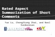 1 Rated Aspect Summarization of Short Comments Yue Lu, ChengXiang Zhai, and Neel Sundaresan
