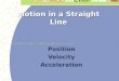 Motion in a Straight Line Position Velocity Acceleration