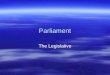 Parliament The Legislative. Don’t forget your triangle Executive LEGISLATVE Judiciary