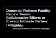 Kelly A. Watt University of Illinois at Urbana-Champaign Domestic Violence Fatality Review Teams: Collaborative Efforts to Prevent Intimate Partner Femicide