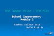 11 One Common Voice – One Plan School Improvement Module 2 Gather: Collect Data Build Profile