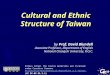 Cultural and Ethnic Structure of Taiwan Unless noted, the course materials are licensed under Creative Commons Attribution-NonCommercial-ShareAlike 2.5