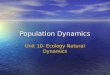 Population Dynamics Unit 10- Ecology Natural Dynamics