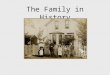 The Family in History. Defining “Family” According to the Vanier Institute, FAMILY is: Any combination of two or more people who are bound together over