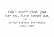Cool stuff that you may not have known was in i By Rob Berendt and others April 2008