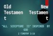 New Testament â€œALL SCRIPTURE IS INSPIRED BY GODâ€‌ 2 TIMOTHY 3:16 Old Testament