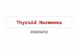 Thyroid Hormones ENDO412. Objectives of the Lecture regulatory mechanism Identification of the regulatory mechanism controlling thyroid hormone secretion