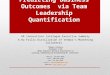 Predictive Analytics - Predicting Business Outcomes via Team Leadership Quantification HR Innovations Catalogue Executive Summary A No Frills Distillation