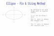 An ellipse is an oval shape with no regular radius It is set up along 2 axis The “X” axis is always the longest one. X X Y Y The “Y” axis is always the