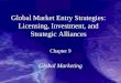 Global Market Entry Strategies: Licensing, Investment, and Strategic Alliances Chapter 9 Global Marketing