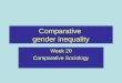 Comparative gender inequality Week 20 Comparative Sociology