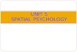UNIT 5 SPATIAL PSYCHOLOGY. Environmental Psychology Environmental psychology is the study of transaction between individual and their physical settings