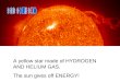A yellow star made of HYDROGEN AND HELIUM GAS. The sun gives off ENERGY!
