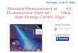 Absolute Measurement of Air Fluorescence Yield for Ultra-High Energy Cosmic Rays Paolo Privitera Carlos Hojvat Fermilab, June 27 2008 FD SD