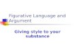 Figurative Language and Argument Giving style to your substance