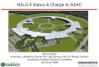 1 BROOKHAVEN SCIENCE ASSOCIATES NSLS-II Status & Charge to ASAC Steve Dierker Associate Laboratory Director for Light Sources, NSLS-II Project Director