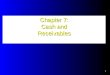 1 Chapter 7: Cash and Receivables. 2 Part 1: Cash Included in cash – Coin, currency and available funds on deposit. – Money orders, certified checks,