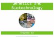 Genetics and Biotechnology Chapter 13 