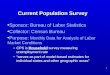 Current Population Survey Sponsor: Bureau of Labor Statistics Collector: Census Bureau Purpose: Monthly Data for Analysis of Labor Market Conditions –CPS