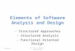 Elements of Software Analysis and Design - Structured Approaches - Structured Analysis - Functional Oriented Design 10/24/2015ICS 413 – Software Engineering1