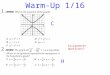 1. 2. Warm-Up 1/16 Assignments Questions? C H. Rigor: You will learn how to graph parametric equations and how to write equations in rectangular form