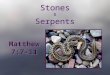 Stones & Serpents Matthew 7:7-11. Ask, and it will be given to you; seek, and you will find; knock, and it will be opened to you. 8 For everyone who asks
