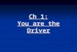 Ch 1: You are the Driver. HTS Highway Transportation System What’s the purpose of the HTS?