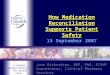 …a shared responsibility for health care How Medication Reconciliation Supports Patient Safety 15 September 2007 Jane Richardson, BSP, PhD, FCSHP Coordinator,