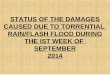 STATUS OF THE DAMAGES CAUSED DUE TO TORRENTIAL RAIN/FLASH FLOOD DURING THE IST WEEK OF SEPTEMBER 2014