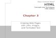 HTML Concepts and Techniques Fifth Edition Chapter 3 Creating Web Pages with Links, Images, and Formatted Text