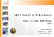 Sponsored by the National Science Foundation GENI Goals & Milestones GENI CC-NIE Workshop NSF Mark Berman January 7, 2013 