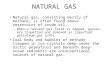 NATURAL GAS Natural gas, consisting mostly of methane, is often found above reservoirs of crude oil. – When a natural gas-field is tapped, gasses are liquefied