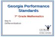 Georgia Performance Standards Day 5: Differentiation 7 th Grade Mathematics