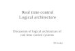 Real time control Logical architecture Discussion of logical architecture of real time control systems M.Jonker