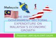 THE IMPACT OF GOVERNMENT SECTORAL EXPENDITURE ON MALAYSIA’S ECONOMIC GROWTH Presenter : AIMI AJLAA BINTI SALIMI