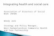 Association of Directors of Social Work (ADSW) Wendy Jack Strategy and Policy Manager, West Dunbartonshire Community Health and Care Partnership 1