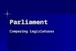 Parliament Comparing Legislatures. Westminster Model Democratic, parliamentary system of government Democratic, parliamentary system of government Head
