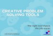 © 2005 Destination ImagiNation, Inc. Creative Problem Solving Tools.ppt The right tool makes the job easier CREATIVE PROBLEM SOLVING TOOLS
