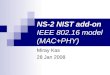 NS-2 NIST add-on IEEE 802.16 model (MAC+PHY) Miray Kas 28 Jan 2008
