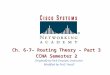 Ch. 6-7– Routing Theory – Part 3 CCNA Semester 2 Originally by Rick Graziani, Instructor Modified by Prof. Yousif