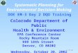 1 of 32 Systematic Planning for Environmental Decision-Making DOE EM-3 Day 2 DQO Training Colorado Department of Public Health & Environment EPA Conference