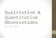 Qualitative & Quantitative Observations Mrs. Anna Ward