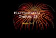 Electrostatics Chapter 23 Week-1-2 What’s Happening Clicker use will start on Friday (maybe). Today we begin the study of charge with make-believe clickers