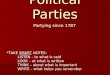 Political Parties Partying since 1787 *TAKE SMART NOTES: LISTEN – to what is said LOOK – at what is written THINK – about what is important WRITE – what