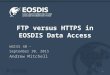 FTP versus HTTPS in EOSDIS Data Access WGISS 40 – September 30, 2015 Andrew Mitchell 1
