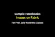 Sample Notebooks Images on Fabric For Prof. Sally Kroehnke Classes