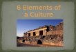 6 Elements of a Culture. Location A.Relative Location (what other locations are near your location including…hemispheres, continents, neighboring countries)
